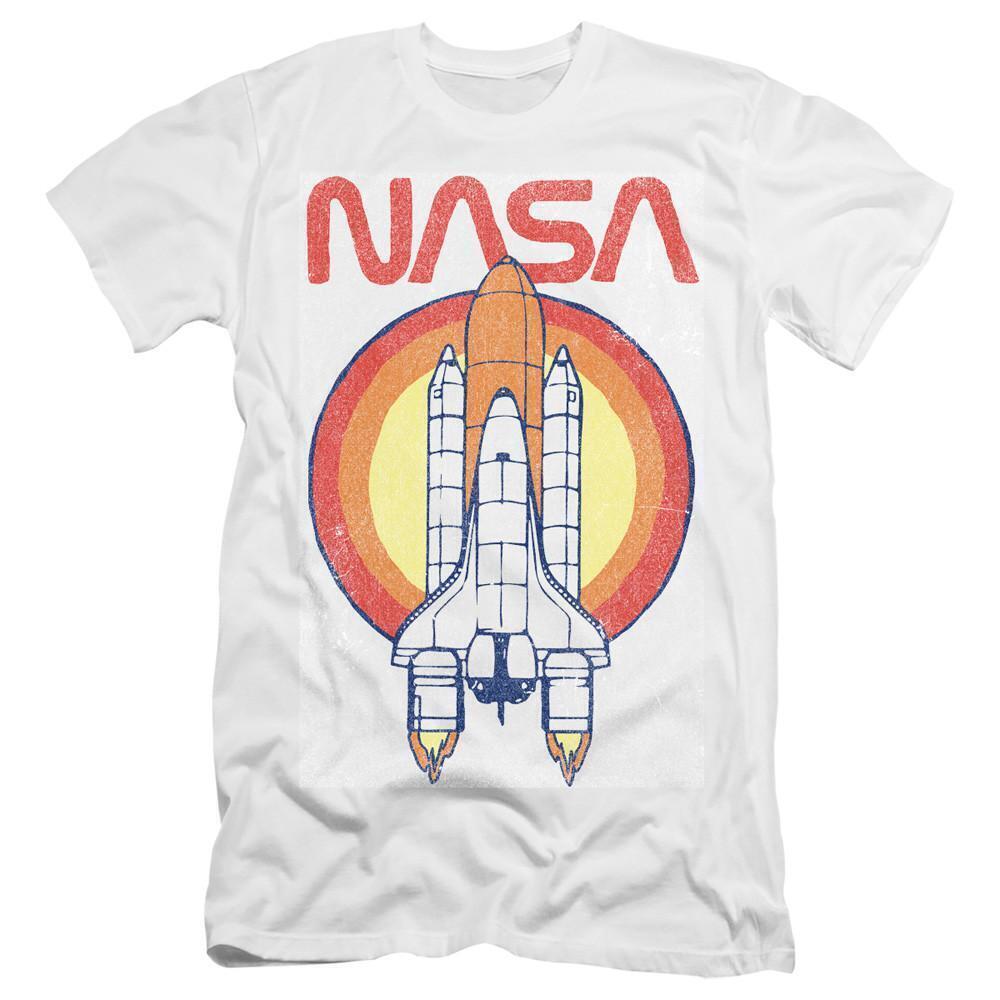Nasa Shuttle Circle Premium Adult 301 T Shirt White